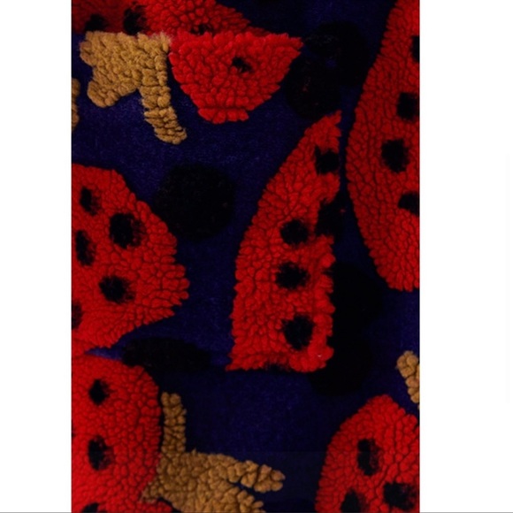 NWT FARM Rio Maxi heartberry fleece cardigan size XS S M L blue red green - Picture 5 of 12